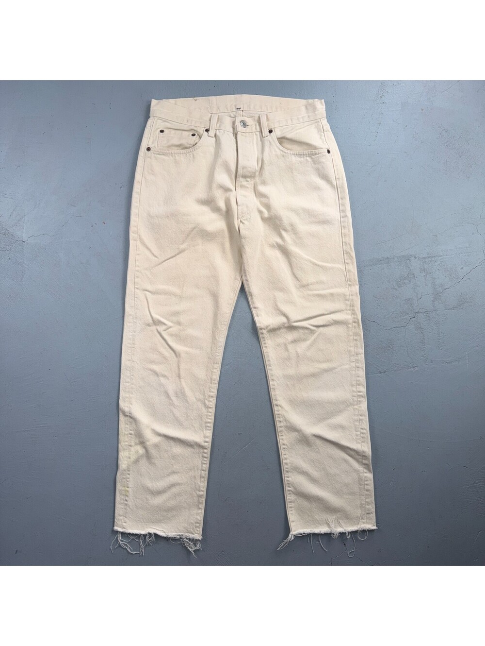 Levis 501 Vintage 80s USA XX Straight Leg Jeans White Light Wash 33x30 Act 31x28